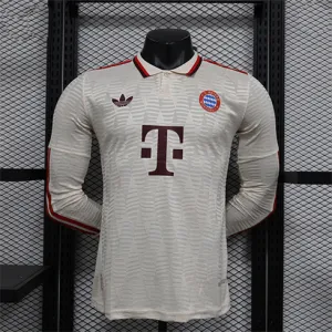 Maglia a maniche lunghe edizione giocatore fuori casa della Bayern Munich 2024/25 - Bianco crema