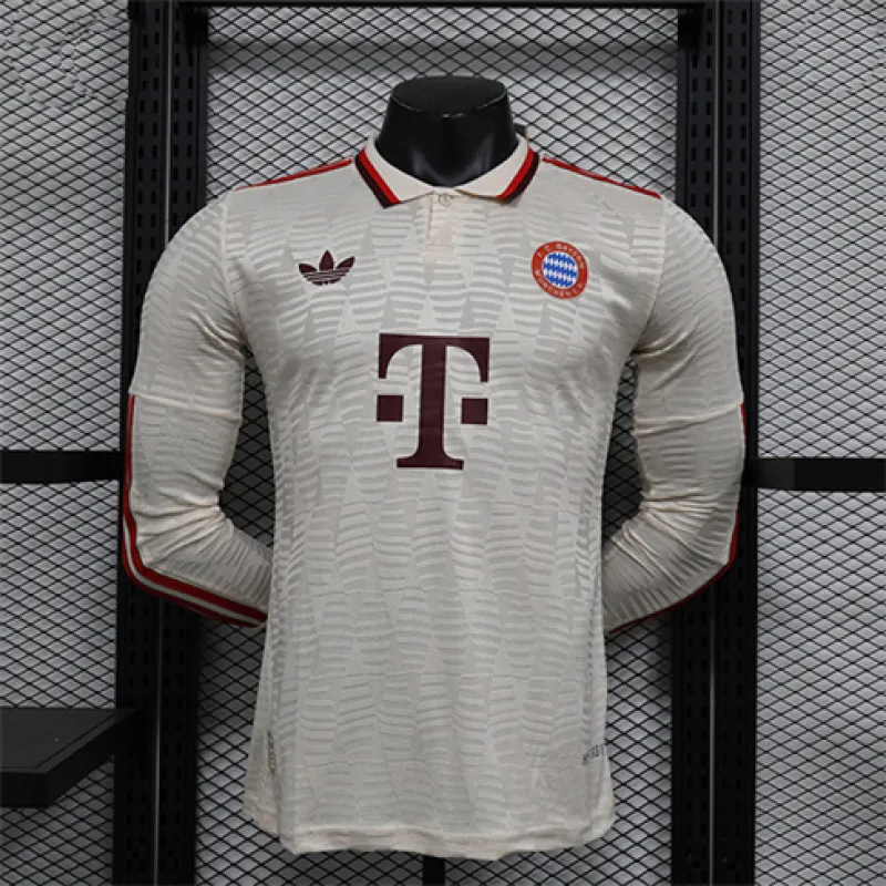 Maillot à manches longues édition joueur de visite du Bayern Munich 2024/25 - Blanc crème