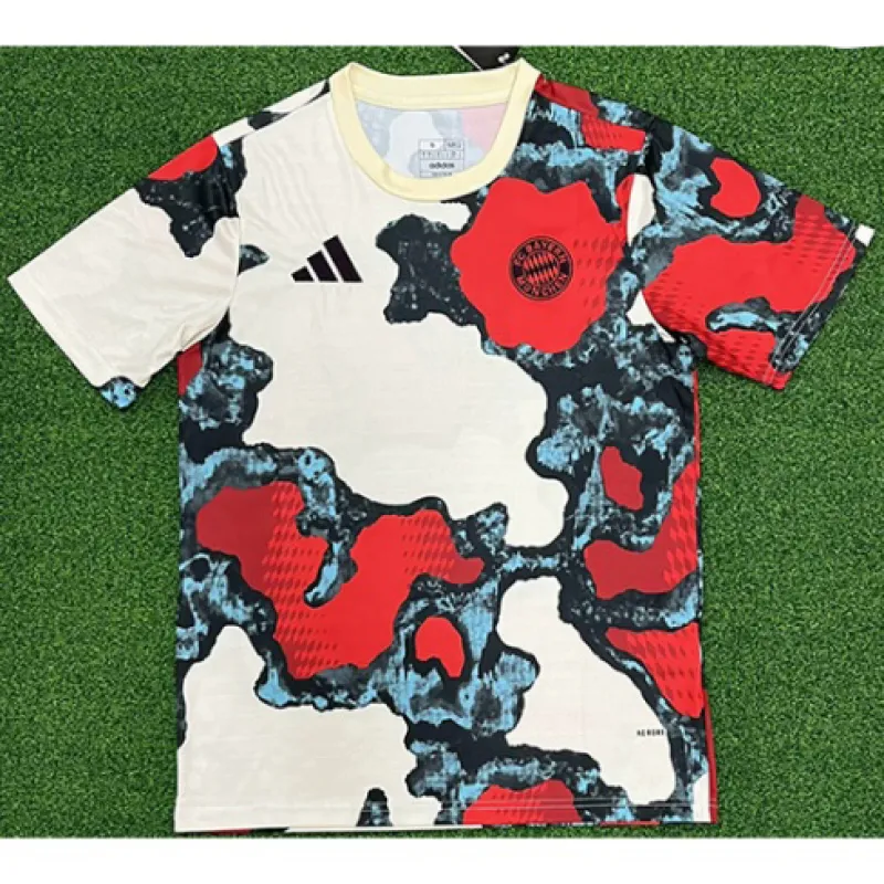 Abbigliamento di allenamento pre - partita della Bayern Munich 2024/25 - Bianco e Rosso