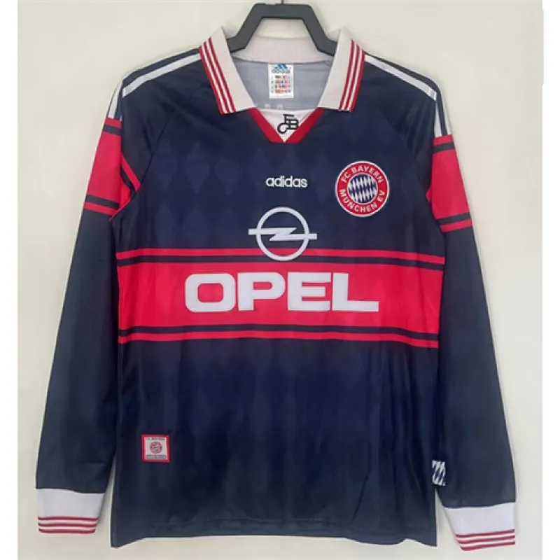 Maillot rétro à manches longues du Bayern Munich 1997-99 - Noir