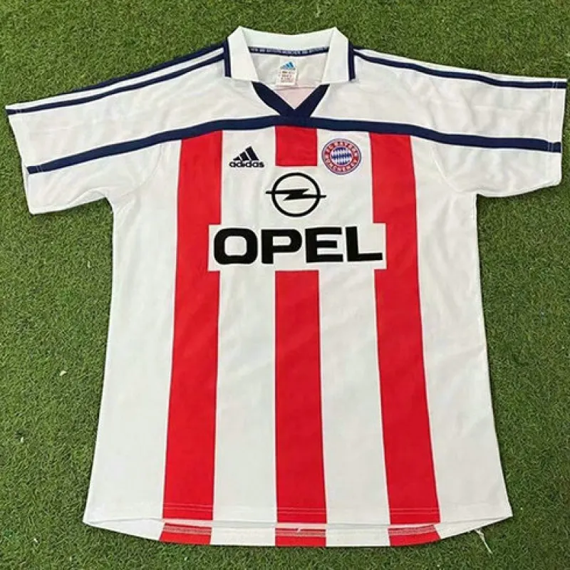 Maglia retro fuori casa della Bayern Munich 2000 - 2001 - Bianco e Rosso