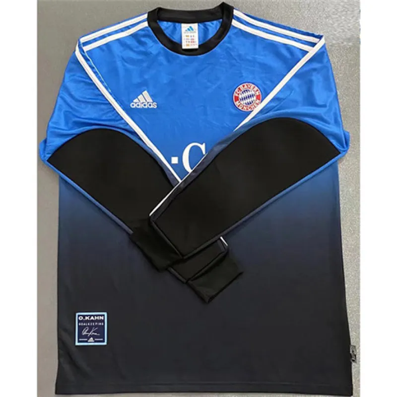 Maillot rétro à manches longues de gardien du Bayern Munich 2002 - 2003 - Bleu