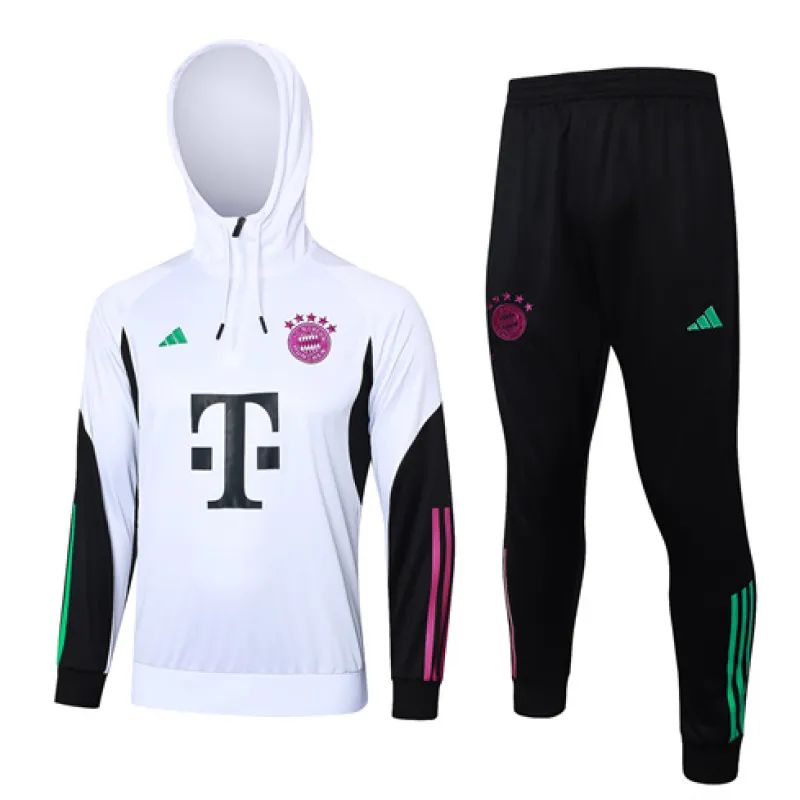 Vêtements de sport à capuche pour enfants du Bayern Munich 2024/2025 - Blanc
