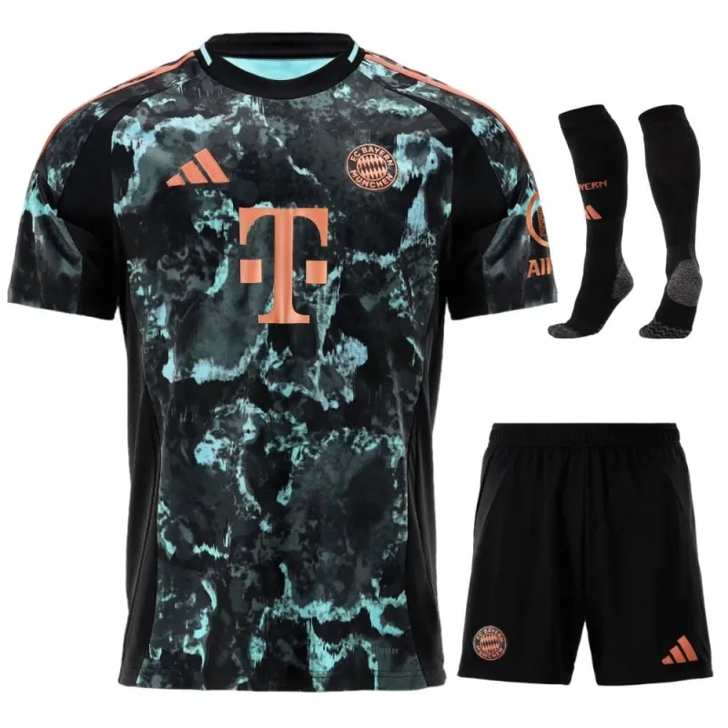 Bayern München 2024/25 Kinder Auswärtstrikot Set Replica - Schwarz