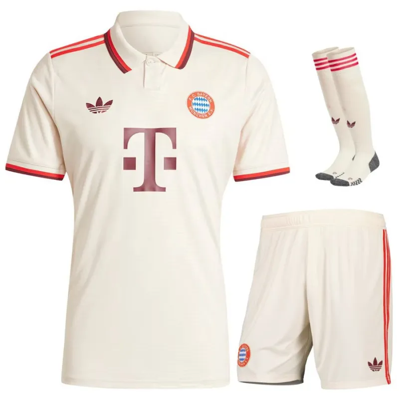 Kit du Tiers Junior Bayern Munich 2024/25 - Version Supporter (Crème)