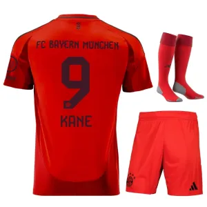 Kinder-Heimtrikot-Set von Bayern München 2024/25 - Fan-Version (Rot, Kane)