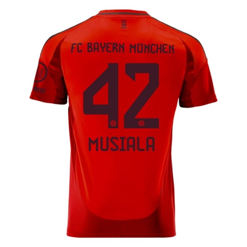Kit Domicile Junior Bayern Munich 2024/25 avec Musiala - Version Supporter (Rouge)
