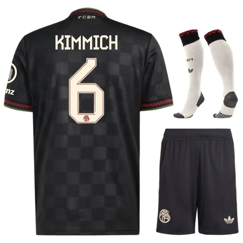 Bayern Múnich KIMMICH 2025/26 Tercer Conjunto Infantil - Negro