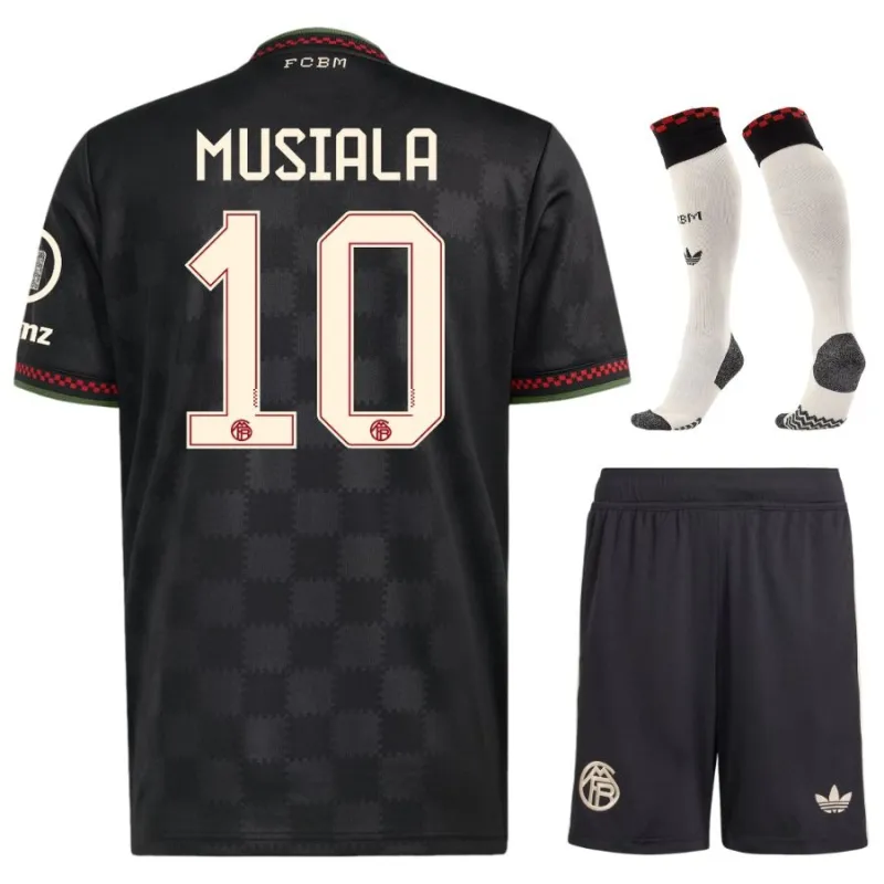 Bayern Múnich MUSIALA 2025/26 Tercer Conjunto Infantil - Negro