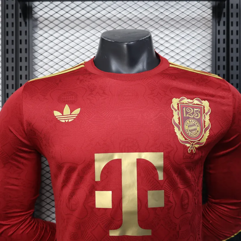 Bayern Monaco Maglia Giocatore a Maniche Lunghe Edizione di Anniversario 2025/26 - Rosso