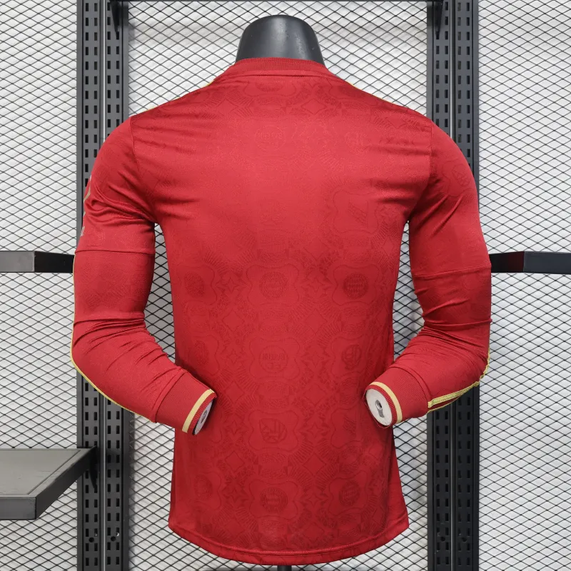 Bayern Monaco Maglia Giocatore a Maniche Lunghe Edizione di Anniversario 2025/26 - Rosso