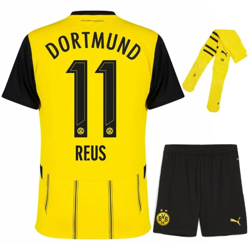 Kit Domicile Junior Borussia Dortmund 2024/25 avec Reus - Version Supporter (Jaune)
