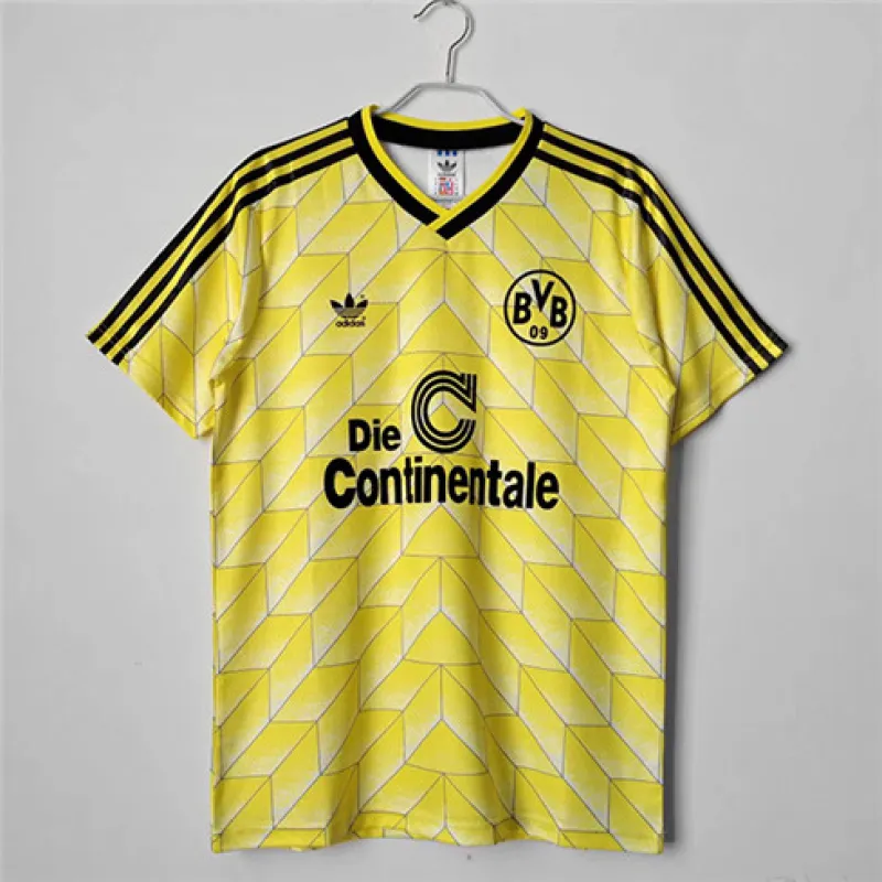 Borussia Dortmund maillot domicile rétro 1988, jaune