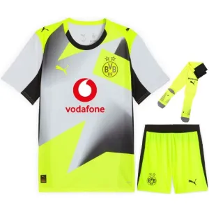 Set maglia bambini da trasferta Dortmund 2025/26 - Grigia/Verde