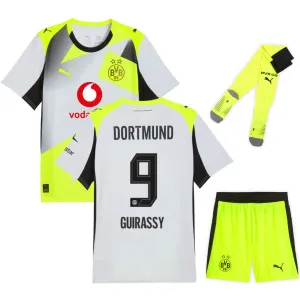 Dortmund GUIRASSY 2025/26 Conjunto infantil visitante - Gris/Verde