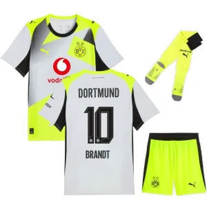 Dortmund BRANDT 2025/26 Conjunto infantil visitante - Gris/Verde