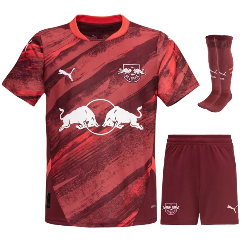 Maillot RB Leipzig Extérieur Enfant 2024/25 Ensemble Rouge