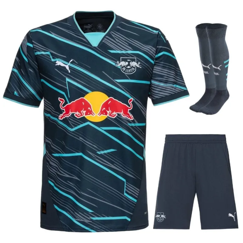 Conjunto de camiseta tercera aficionado infantil 2024/25 de RB Leipzig (Negro)