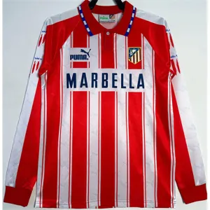 Camiseta retro de mangas largas de Atletico Madrid 1994/95 de local - Rojo/Blanco