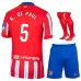 PAUL'S Maglia completa bambini 2024/25 casa di Atletico Madrid - Rosso/Bianco