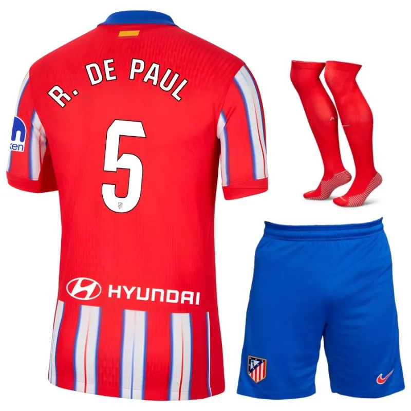 PAUL'S Maglia completa bambini 2024/25 casa di Atletico Madrid - Rosso/Bianco