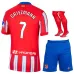 Set di maglia per bambini di Atlético Madrid 2024/25 in casa di GRIEZMANN - Rosso/Bianco