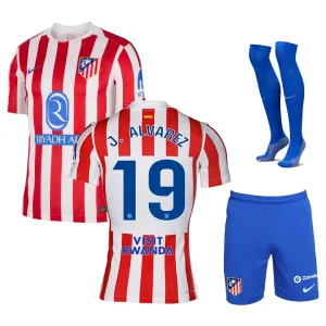 Álvarez Conjunto de camiseta local infantil del Atlético de Madrid 2025/26 - Rojo/Blanco