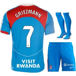 Atlético Madrid GRIEZMANN 2025/26 Conjunto de Camiseta Tercera para Niños - Azul