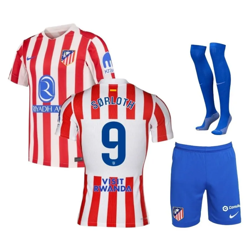 Atlético Madrid SØRLOTH 2025/26 Kinder-Heimset - Rot/Weiß
