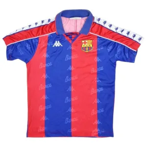 Barcelone 1993 1995 Maillot Domicile Rétro - Rouge/Bleu