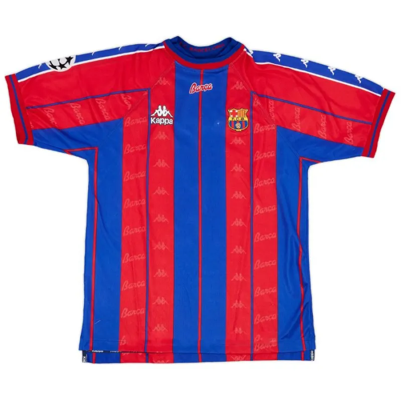 Barcelone RIVALDO 1997/98 Maillot Domicile Rétro - Rouge/Bleu