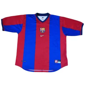 Barcelone 1998 2000 Maillot Domicile Rétro - Rouge/Bleu