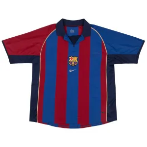 Barcelone 2001/02 Maillot Domicile Rétro - Rouge/Bleu