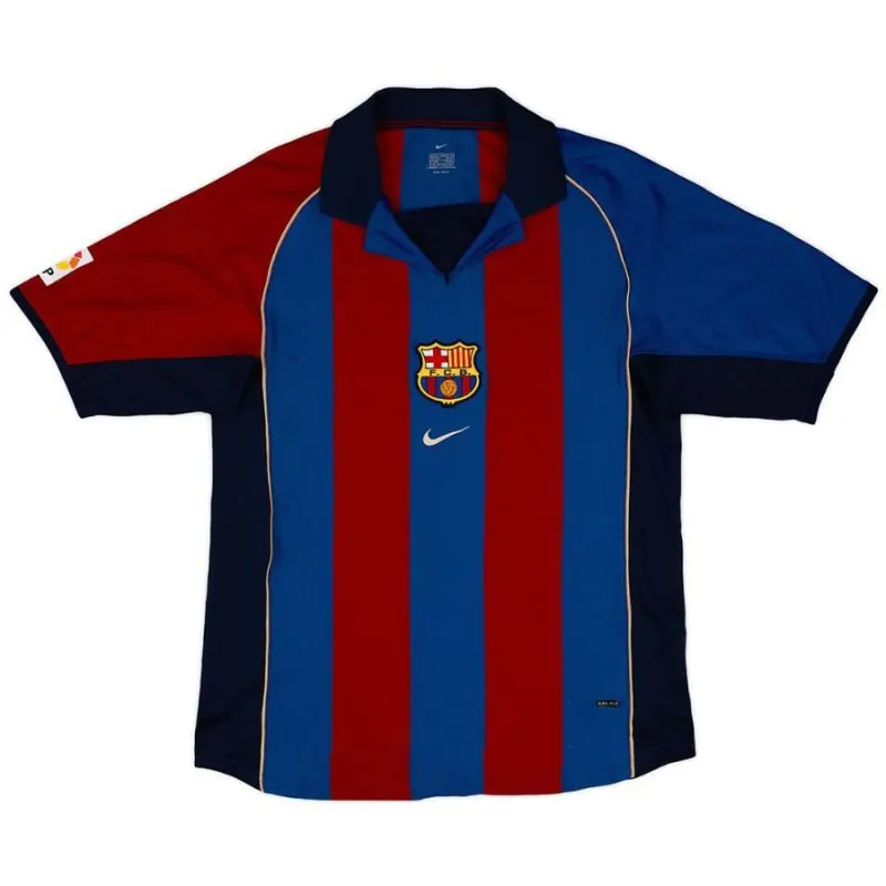 Barcelone XAVI 2001/02 Maillot Domicile Rétro - Rouge/Bleu