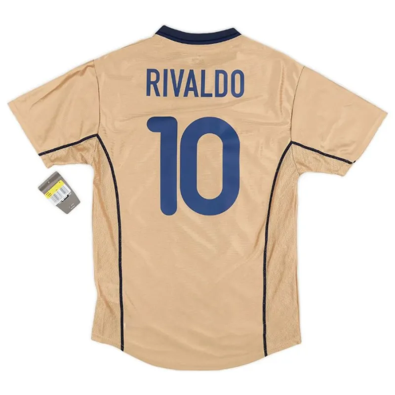 Barcelone RIVALDO 2001/02 Maillot Extérieur Rétro - Jaune