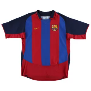 Barcelone 2003/04 Maillot Domicile Rétro - Rouge/Bleu