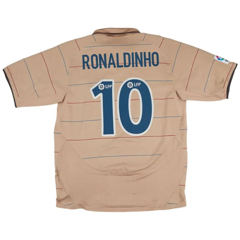 Barcelona RONALDINHO 2003 2005 Retro-Auswärtstrikot - Gelb