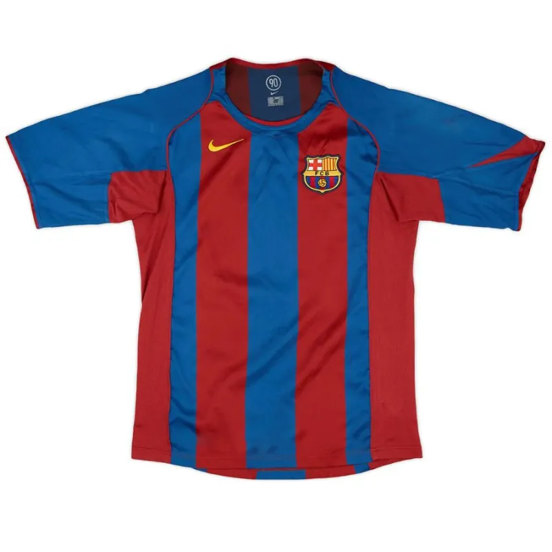 Barcelone RONALDINHO 2004/05 Maillot Domicile Rétro - Rouge/Bleu