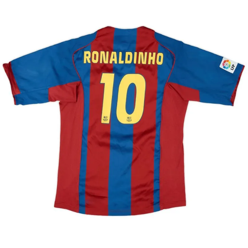 Barcelone RONALDINHO 2004/05 Maillot Domicile Rétro - Rouge/Bleu