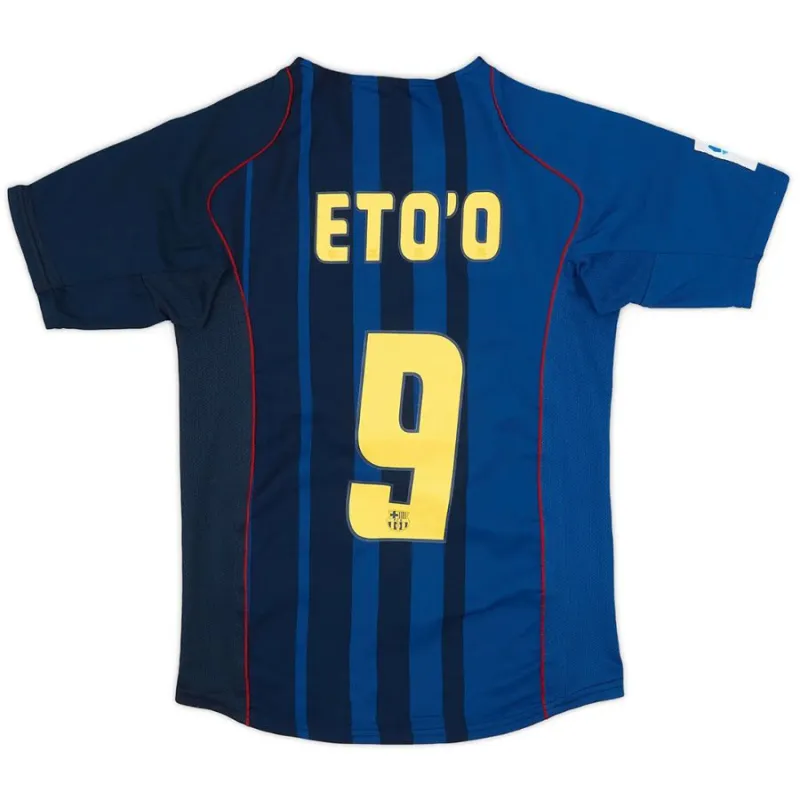 Barcelone ETO'O 2004/05 Maillot Extérieur Rétro - Bleu