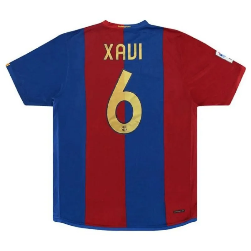 Camiseta Retro de Local XAVI 2006/07 del Barcelona - Rojo/Azul