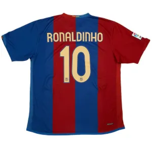 Camiseta Retro de Local RONALDINHO 2006/07 del Barcelona - Rojo/Azul