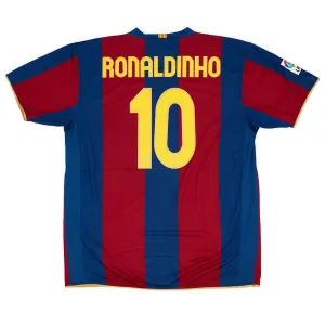 Camiseta Retro de Local RONALDINHO 2007/08 del Barcelona - Rojo/Azul