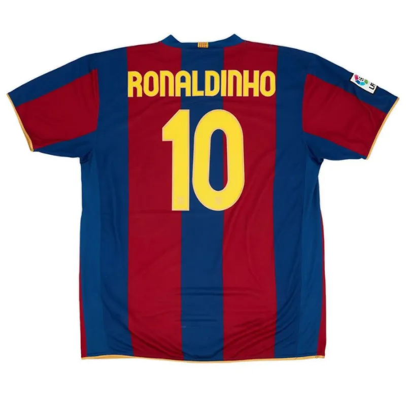 Maglia Casa Retrò RONALDINHO 2007/08 del Barcellona - Rosso/Blu
