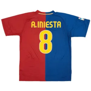 Camiseta Retro de Local A.INIESTA 2008/09 del Barcelona - Rojo/Azul