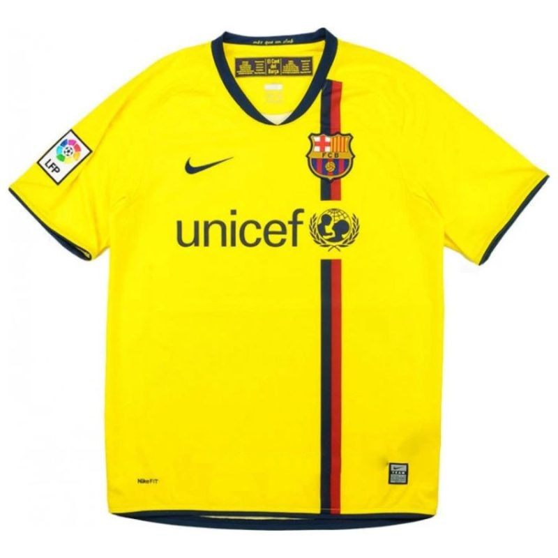 Maglia Trasferta Retrò A.INIESTA 2008/09 del Barcellona - Giallo