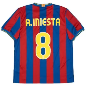 Camiseta Retro de Local A.INIESTA 2009/10 del Barcelona - Rojo/Azul