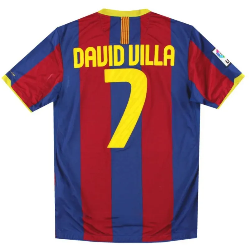Maglia Casa Retrò DAVID VILLA 2010/11 del Barcellona - Rosso/Blu