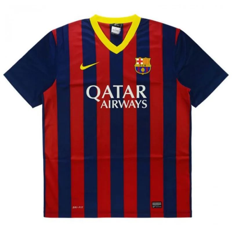 Barcelona 2013/14 Camiseta Local Retro - Rojo/Azul