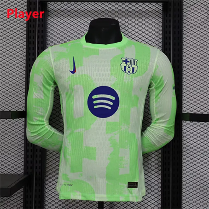 Maillot long manches troisième version joueur du FC Barcelona 2024/25 - Vert